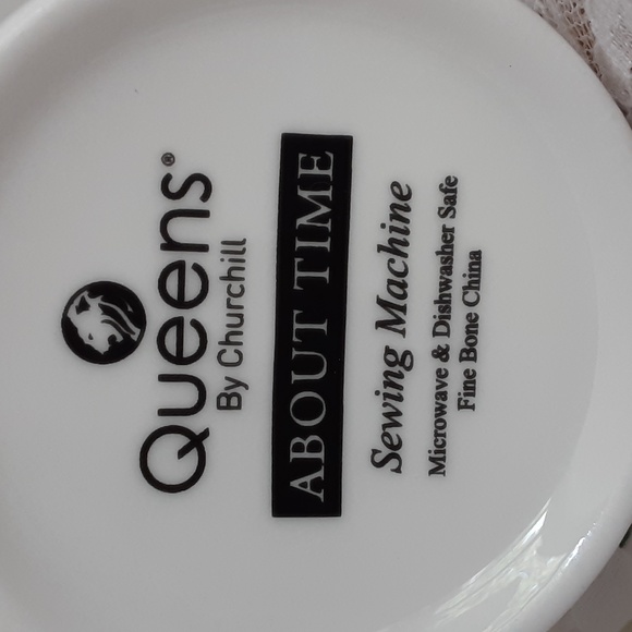 Queens by Churchill ABOUT TIME Sewing Machine Fine Bone China Cup 10 oz - Picture 7 of 7